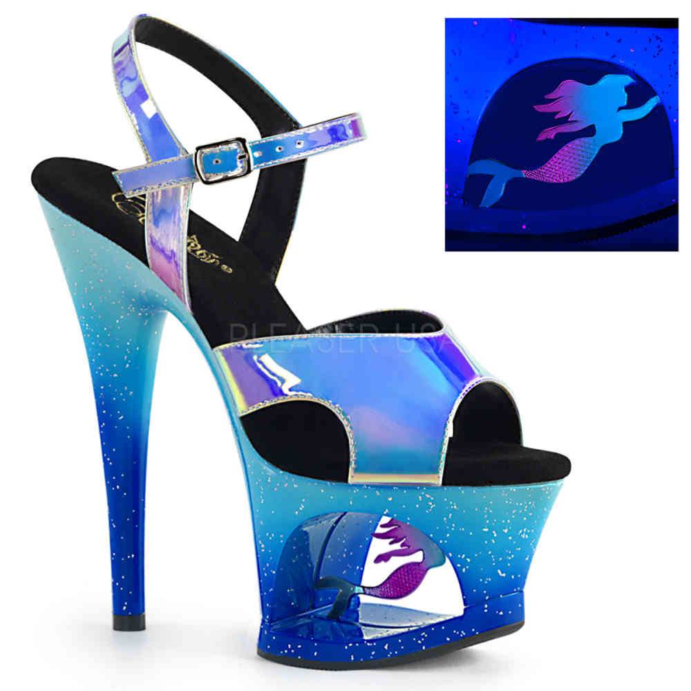Pleaser - MOON711MER Ankle strap sandal, Pole dance shoes - Pole dance shoes - Blue Product image